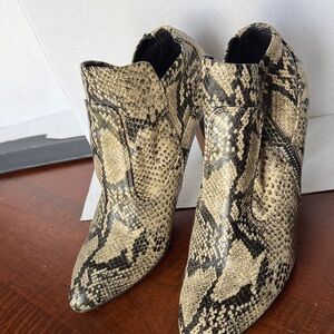 Franco Sarto Roccia Snake Print Ankle Boot: